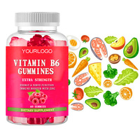 Complément alimentaire délicieux à mâcher pour la santé des os, des muscles et des nerfs, à base de vitamine B6, citrate de magnésium et vitamine C en gommes
