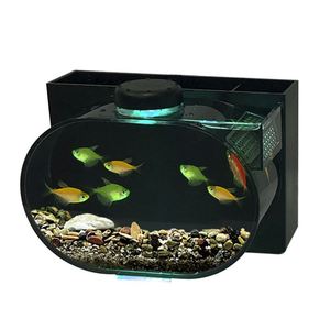 Acuario de Escritorio Transparente de Acrílico para Pequeñas Medusas con Iluminación LED - Diseño Moderno y Lujoso para Decoración del Hogar - Product Image 1