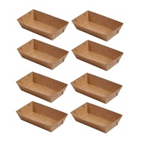 Vente en gros Plateau bateau en papier Assiettes en papier kraft jetables pour aliments Plateau en papier enduit PE biodégradable pour chips