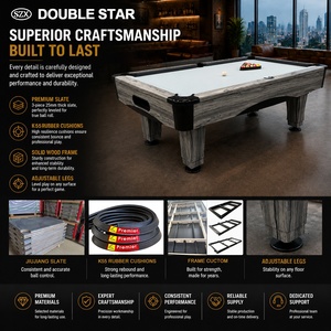 Table de <span class=keywords><strong>billard</strong></span> de luxe moderne grise de 7/8/9 pieds, style industriel en MDF, personnalisable en lot, pour usage commercial - Product Image 2