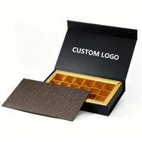 Boîte cadeau en chocolat personnalisée de qualité supérieure, pliable, avec grille en carton doré, vide, pour emballage