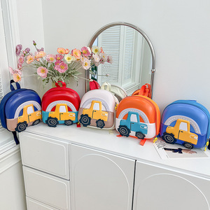 New Kids Hard Shell Kindergarten Backpack Cute Anime Car Shape <b>Mini</b> Children School Bag With Lunch Bag - Product Image 4