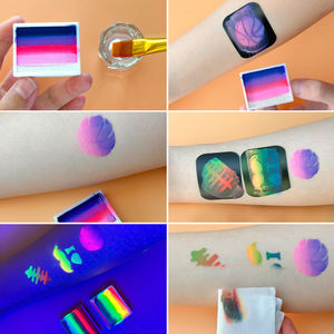 สีรุ้งสีทาหน้าเครื่องสำอางสีทาหน้าเค้กแยกแบบน้ำ - Product Image 6