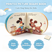 Livre cartonné pour enfants avec découpe personnalisée, illustration animale lumineuse, livre de lecture pour bébé