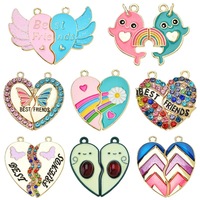 Collier d'amitié Best Friends Hearty Puzzle, accessoire pour couple, pendentif en alliage disponible en plusieurs couleurs