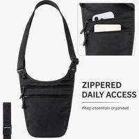 Sac banane de voyage imperméable en polyester avec motif dessin animé tendance, ceinture porte-monnaie dissimulée, fermeture éclair, pour passeport et articles physiologiques