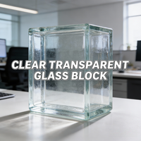 Bloc de verre décoratif coloré et transparent avec un bon prix et une petite taille, bloc de verre transparent, brique de verre pour utilisation en mur extérieur