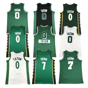 2023 New Großhandel Quick Dry Mesh Jayson Tatum 0 Jaylen Brown 7 Sticks tich Männer Custom Basketball Uniform Shirt Trikots
