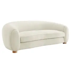 Solution d'assise parfaite pour une maison élégante Canapé en tissu à boucle incurvée blanc Canapé de salon 3 places
