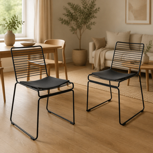 <span class=keywords><strong>Chaise</strong></span> de salle à manger empilable en fil métallique, style minimaliste, robuste, pour restaurant, hôtel, structure métallique industrielle - Product Image 2