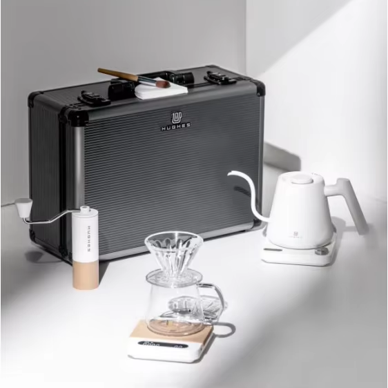 5 Pcs Outdoor Coffee Maker Kit Pour Over Coffee Maker Set With 304 Stainless Steel Suitcase Electric Kettle Manual Grinder
