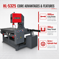 Scie à ruban verticale industrielle HL-5325 avec table coulissante de 1000 mm pour le découpage de plaques métalliques