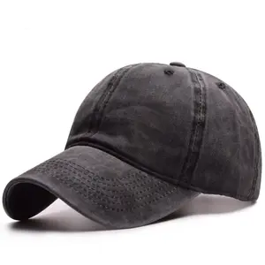 Boné de beisebol com borda curva para homens e mulheres, chapéu de pai de algodão vintage lavado com pigmento personalizado por atacado