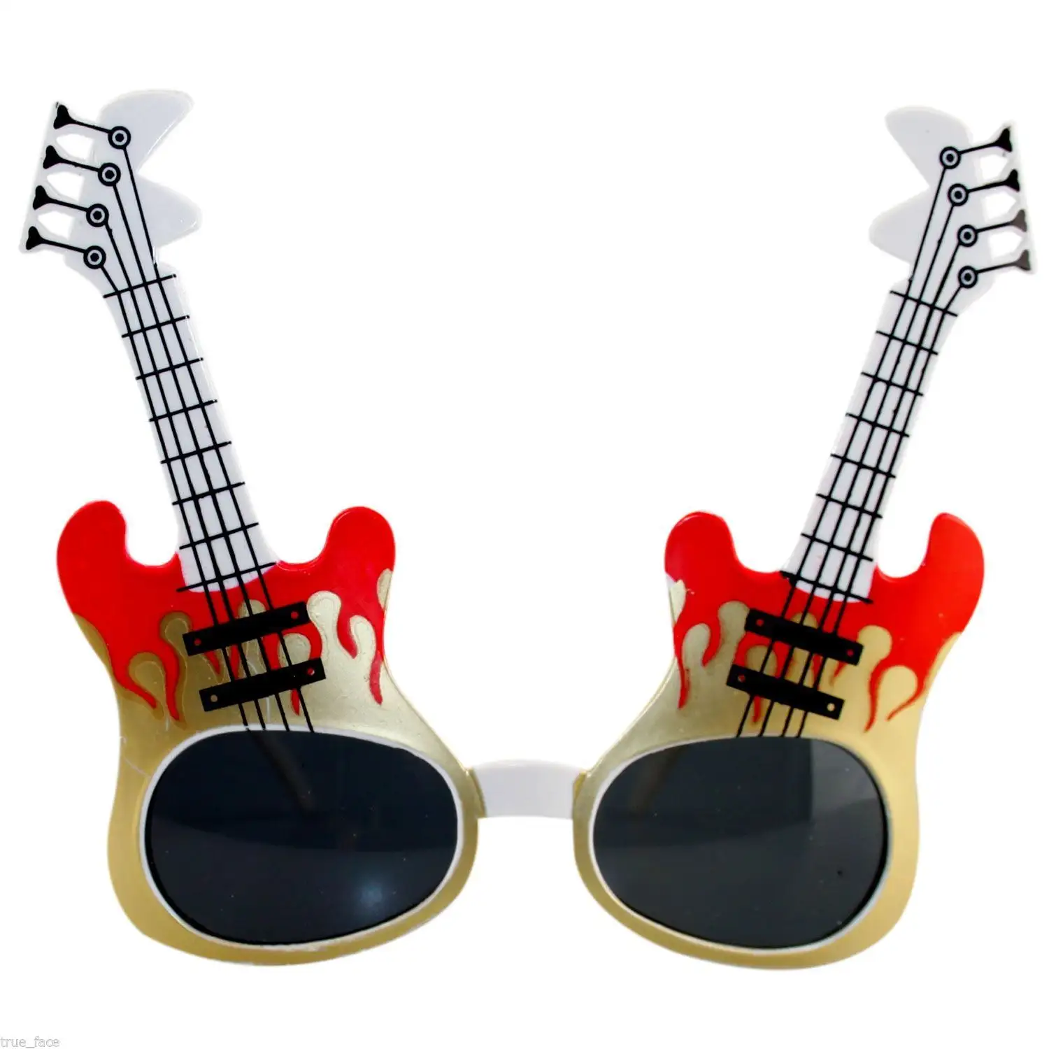 Sıcak satış moda gitar çerçevesi Rock yıldızı yenilik güneş gözlüğü parti gözlüğü