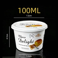 Boîte en plastique PP de 100 ml de qualité alimentaire, anti-gel, personnalisable avec logo OEM/ODM, pour l'emballage de yaourts, glaces et desserts surgelés – Vente chaude