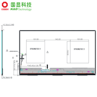 Écran LCD TFT LVDS K&D de 18,5 pouces 1920x1080, rayures RGB noires, 400 nits, temps de réponse de 14 ms, rapport de contraste 1000:1, surface HC, angle de vision de 89 degrés