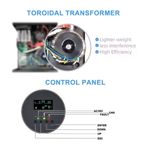 Hiệu quả cao tần số thấp 110/220VAC 48V 5KW 5000 Wát chia pha đầu ra lai tinh khiết Sine Wave năng lượng mặt trời biến tần với BMS - Product Image 4