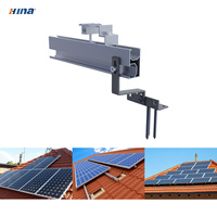 Kit de montage de panneaux solaires avec crochet de toit réglable, support de montage solaire pour toit en tuiles, acier inoxydable/aluminium 10-60