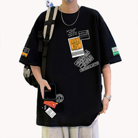T-shirt à manches courtes en coton pur imprimé personnalisé pour homme, nouveau style 2026, ample, tendance, marque