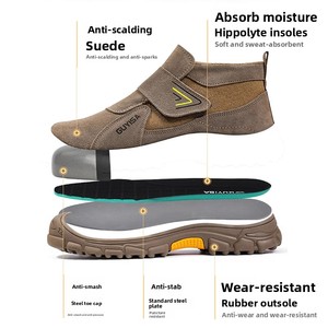 <span class=keywords><strong>Chaussures</strong></span> de sécurité GUYISA <span class=keywords><strong>pour</strong></span> hommes, spéciales <span class=keywords><strong>pour</strong></span> les soudeurs, anti-écrasement, anti-perforation, anti-brûlure, anti-étincelles, avec embout et plaque en acier - Product Image 2