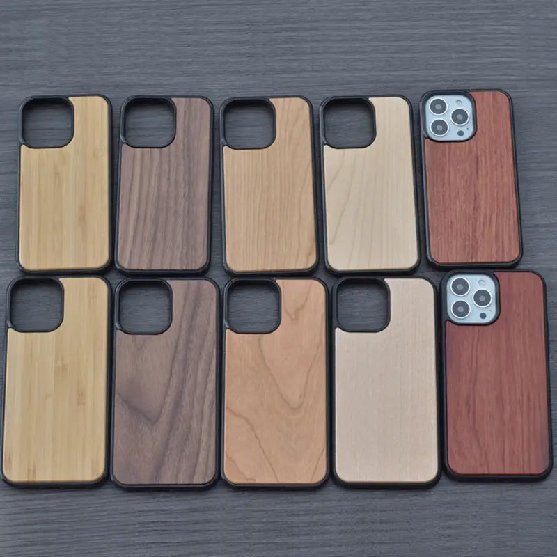 Hot Sale Natural Wood Phone Case For iPhone 14 Pro Max Wood Cover For iPhone 13 12 Pro Max Shockproof Bumper Wooden Case