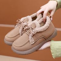 Chaussures décontractées à lacets en suède pour femmes, vente en gros directe d'usine, chaussures plates décontractées en peluche
