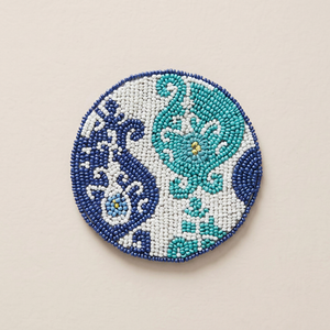 Luxury Handmade Seed <b>Bead</b> <b>Coaster</b> Embroidered Drink Mat Classic Design Eco-Friendly Glass Holder Dining Table Home Decor - Product Image 1