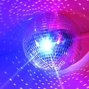 K&B Neuheit hängende rgb Dj Partylicht Kristall-Magieball Disco-Lichter Silberglas-Disco-Bälle Weihnachtsdekor