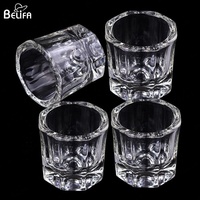 Mini clair dappen plat bol pour acrylique liquide poudre conteneur nail art verre cristal ongles tasse