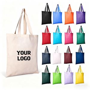 Custom Promotion Simple Recycle Natural Durable Cotton Canvas Shopping Tote Bag With Printed Logo - Product Image 1