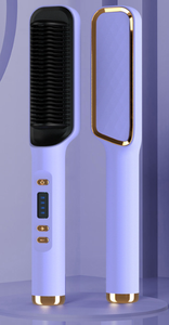 Brosse lissante en céramique tourmaline, ions négatifs, anti-frisottis, sans dommages pour les <span class=keywords><strong>cheveux</strong></span>, 3 réglages de température, appareil de coiffage - Product Image 2