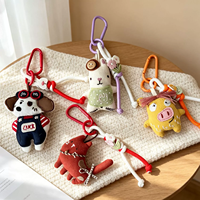 Porte-clés tendance en forme de poupée animale de dessin animé mignonne, chaîne de téléphone portable pour fille, pendentif polyvalent pour clés de voiture