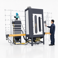 Machine de sablage vertical automatique pour verre avec écran tactile PLC pour usine de traitement du verre dépoli
