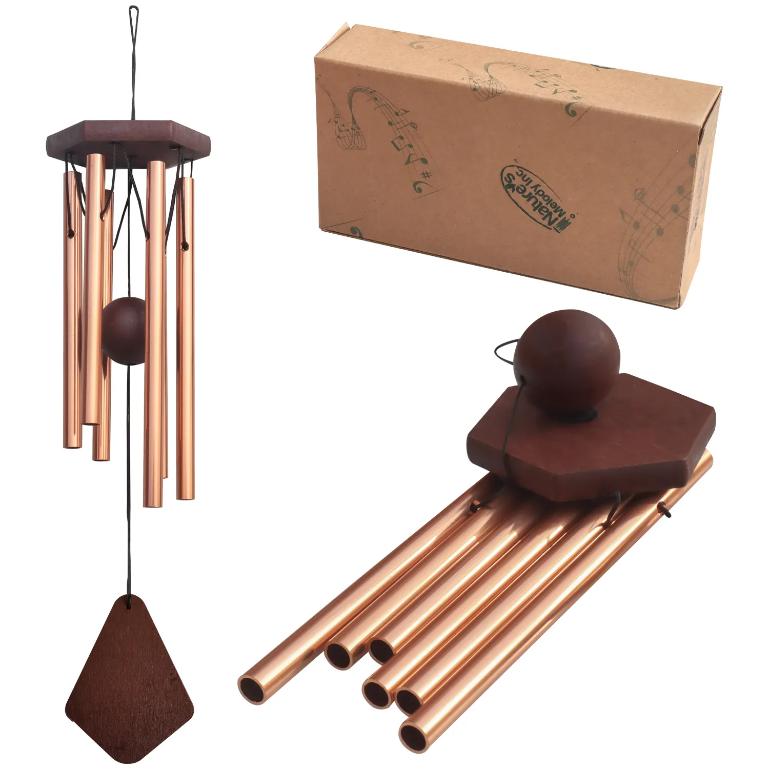OEM commemorativo personalizzato campanelli eolici commemorativi fabbrica all'ingrosso tubo di alluminio in legno pigiama campanelli eolici regali souvenir