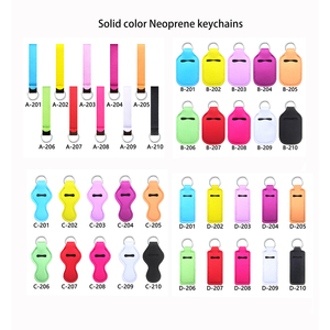 Portachiavi con supporto per lucidalabbra bianco vuoto portachiavi con supporto per Chapstick in Neoprene solido portachiavi con supporto igienizzante per rossetto per sublimazione - Product Image 6