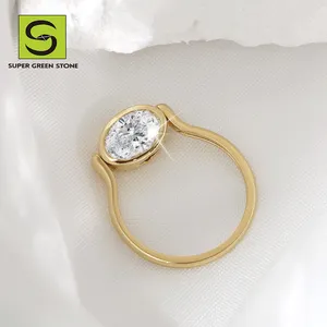 Anniversary Jewelry Rings Lab Diamond 18K Gold Rings Hand Engraved Flowers Gold Rings Luxury Women Wedding Set