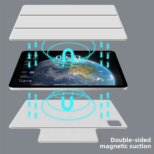 เคสหนังแท้แบบแยกส่วนอัจฉริยะ M4 ปี 2024 ป้องกันแรงกระแทก ป้องกันฝุ่น แม่เหล็กยึดติด สำหรับแท็บเล็ต <span class=keywords><strong>iPad</strong></span> Pro 13 รุ่นที่ 7 ใช้งานสะดวก - Product Image 4