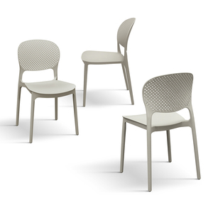 Anita <b>Chair</b> Set Of 4 Dove Grey Polypropylene Indoor <b>Outdoor</b> Garden <b>Chairs</b> - Product Image 2