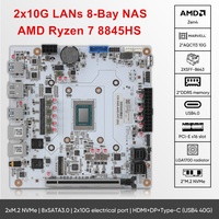 Carte mère Mini ITX NAS AMD Ryzen 7 8845HS 8 baies 2x10G LAN USB4 2xNVMe PCIe X16 2xDDR5 Pare-feu NAS domestique DIY
