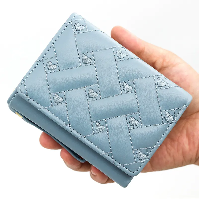 Nueva billetera larga de doble cremallera de doble capa de moda de color contrastante de gran capacidad para mujer