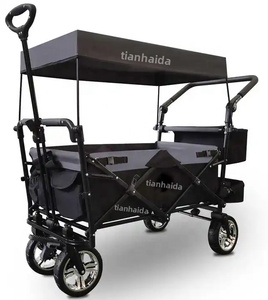 頑丈な折りたたみ式トロリーカート折りたたみ式ユーティリティワゴン屋外ビーチワゴン - Product Image 1