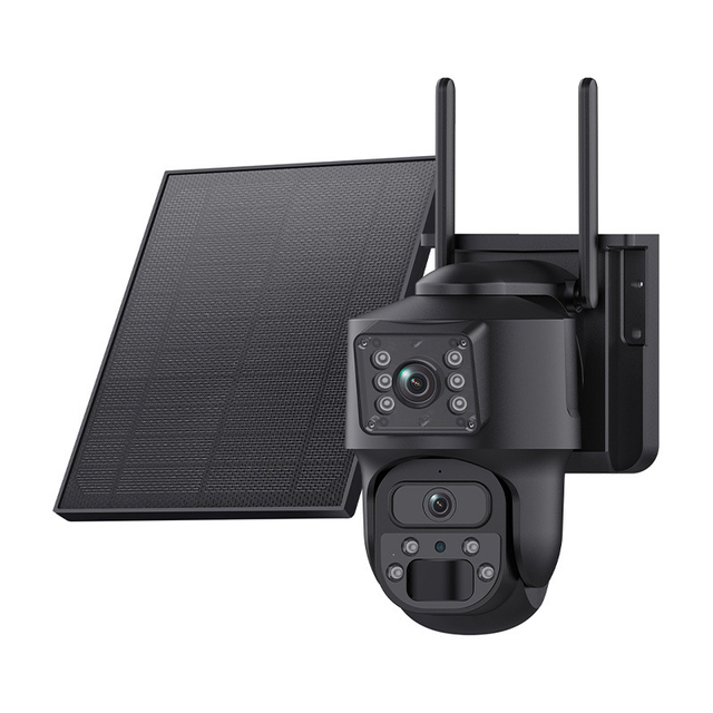 Dual Lens CCTV WiFi/4G 8MP Wireless Solar & Battery Powered Outdoor PTZ Security Camera with Night Vision Mobile Remote Viewing