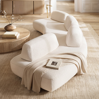 Meubles de salon de style luxueux, canapé modulaire personnalisable avec revêtement en tissu, profondeur de siège réglable