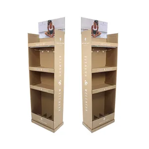 Safeka kraft paper pos display paper display rack 4 livelli cartone stand piano per abito Yoga mat/sport