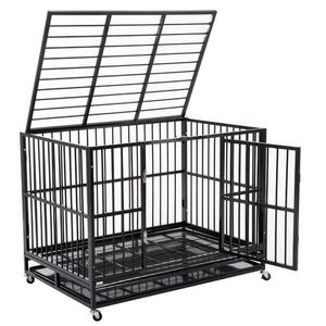 Stylo de jeu moderne portable en métal pour animaux de compagnie <span class=keywords><strong>Cage</strong></span> en acier pour chien à motif solide avec roue de fermeture à bouton Boîte de rangement mobile pour animaux de compagnie - Product Image 1