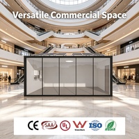 Studio photo élégant et modulable avec façade en verre et éclairage de studio pour portraits, entreprises, galeries d'art et locations