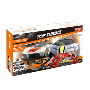 A47-23 <span class=keywords><strong>Circuit</strong></span> de <span class=keywords><strong>course</strong></span> de slot car 2-en-1 haute vitesse, échelle 1/43, avec alimentation et protection contre les courts-circuits, en plastique, <span class=keywords><strong>jouet</strong></span> pour garçons - Product Image 5