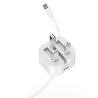 Chargeur portable 20W PD QC3.0 USB-C DC avec protection OVP, prises AU/EU/US/UK, charge rapide pour téléphone portable/tablette/ordinateur portable