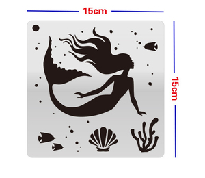 Kit de 16 pièces de pochoirs de créatures de la mer, océan, organisation Marine, <span class=keywords><strong>animaux</strong></span>, dessin, <span class=keywords><strong>peinture</strong></span>, modèles, ensemble avec anneau pour mur en toile de bois - Product Image 6