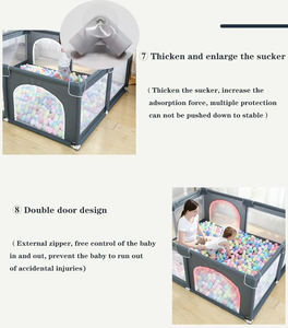 Parc pour bébé pliable en plastique de grande taille, clôture de sécurité carrée pour enfants avec jouets, facile à ranger, marque Vista - Product Image 4